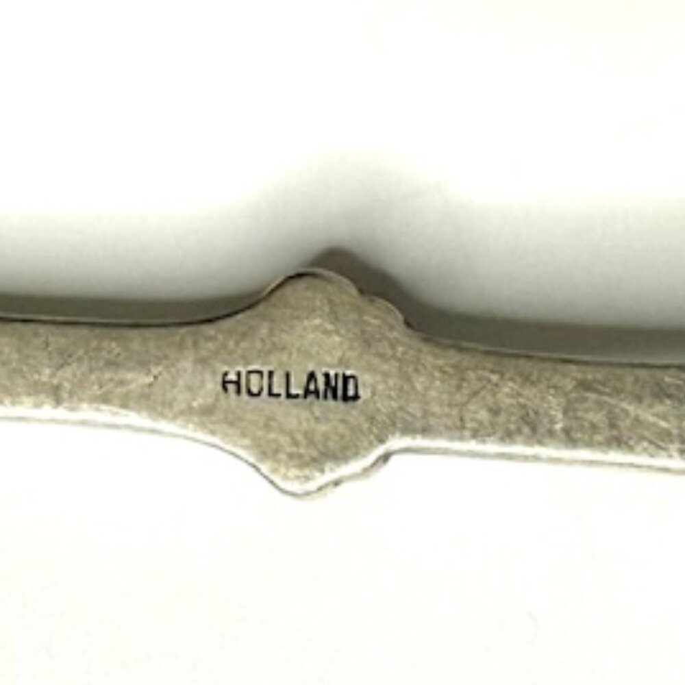 Vintage Collectible Holland Silverplate Spoon with Blue Delft Porcelain Inset - Picture 8 of 10